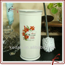 ceramic toilet brush holder with flower design